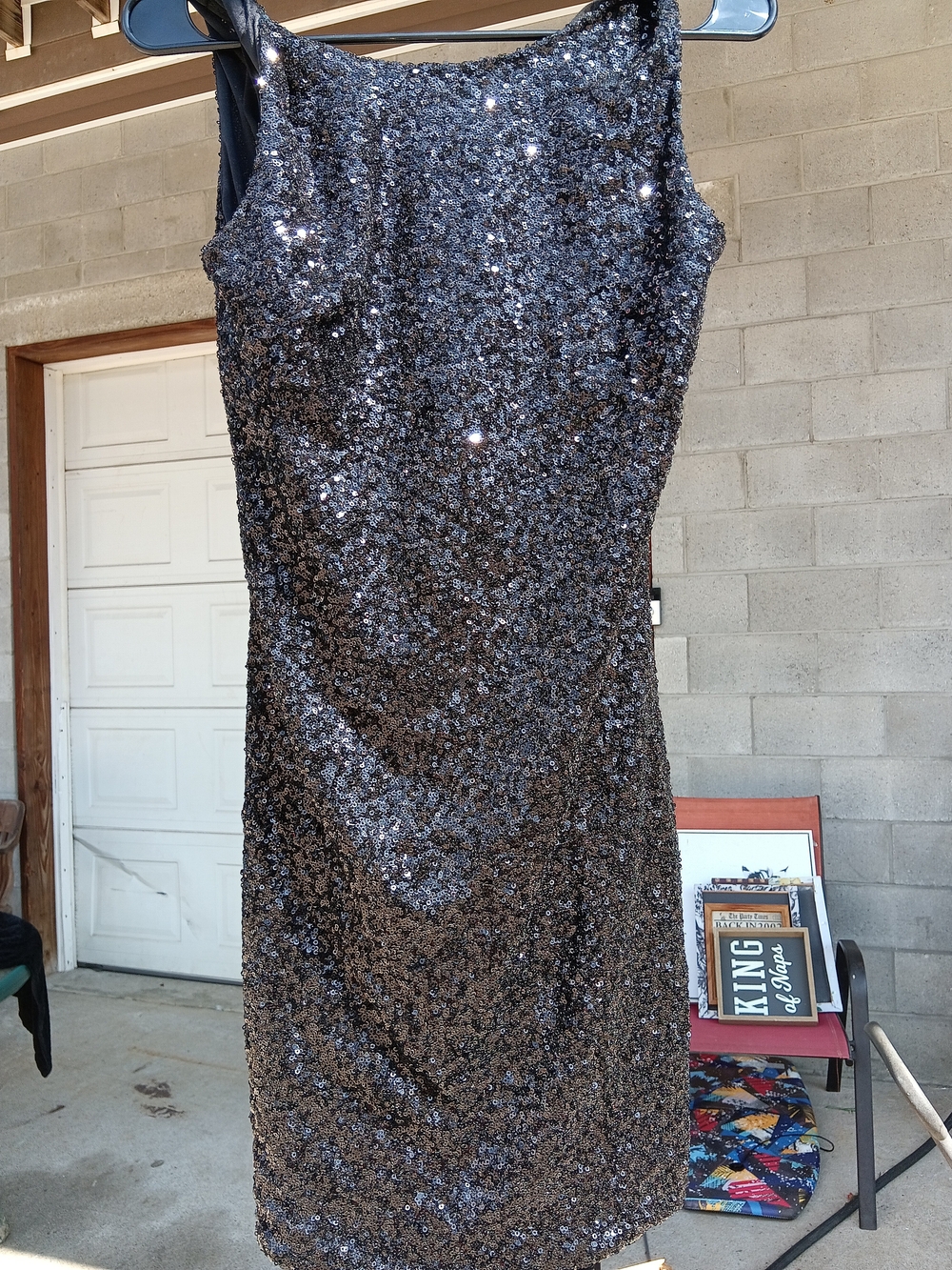 Sequin Sheath Dress - Black